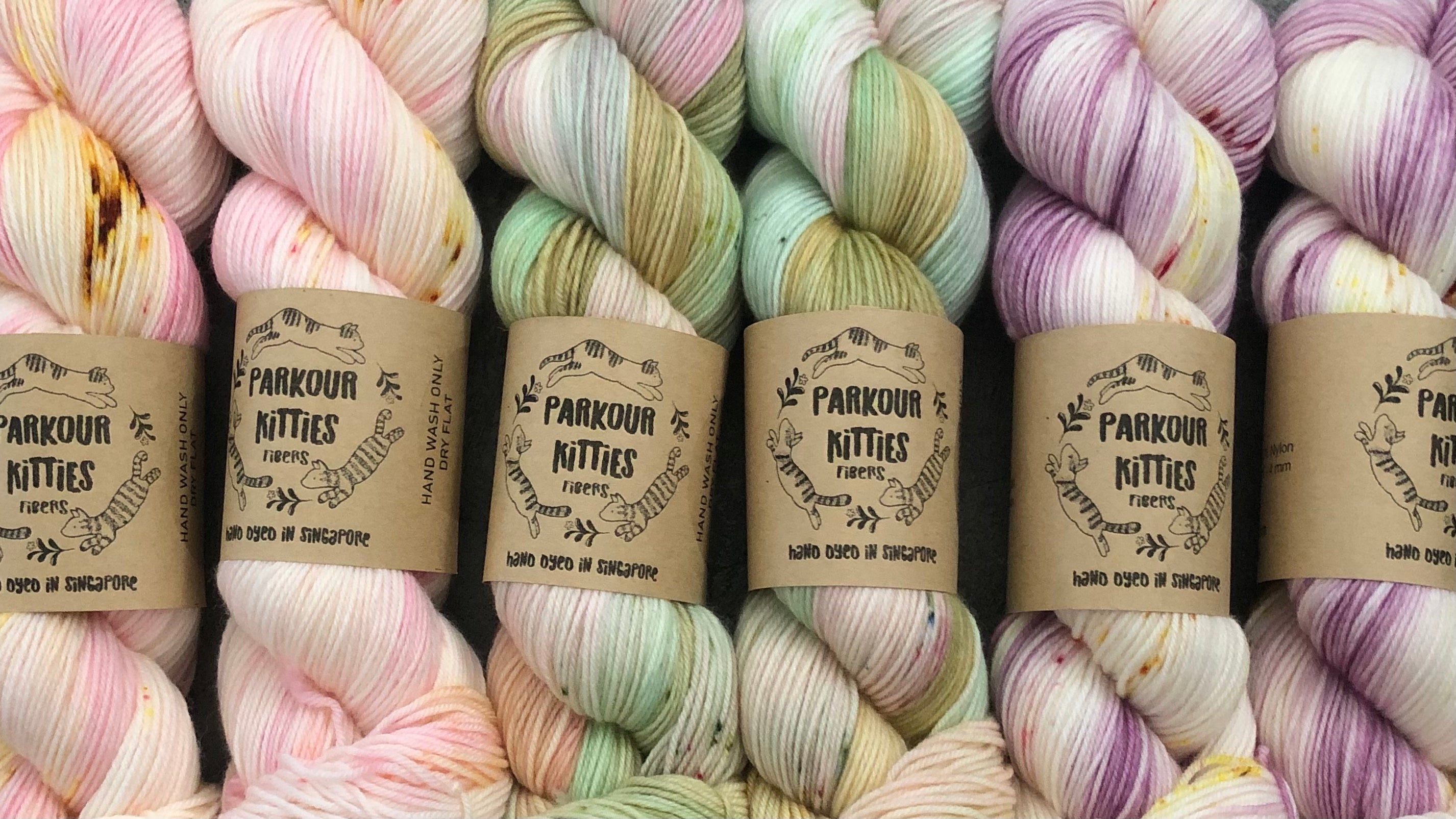 Hand dyed yarn featuring the PKF Floral Series